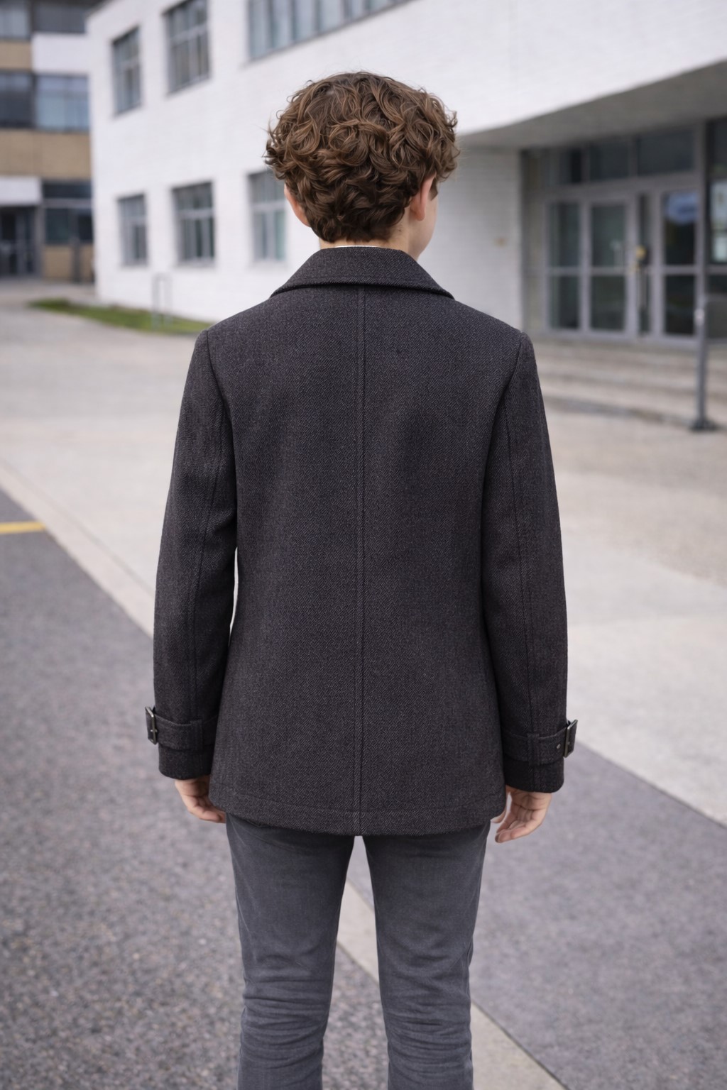 palton elegant baieti gri4