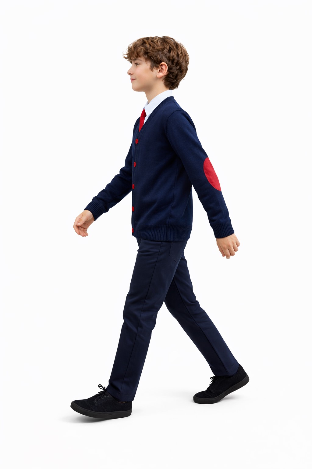 set uniforma cardigan dorel bleumarin cu rosu2