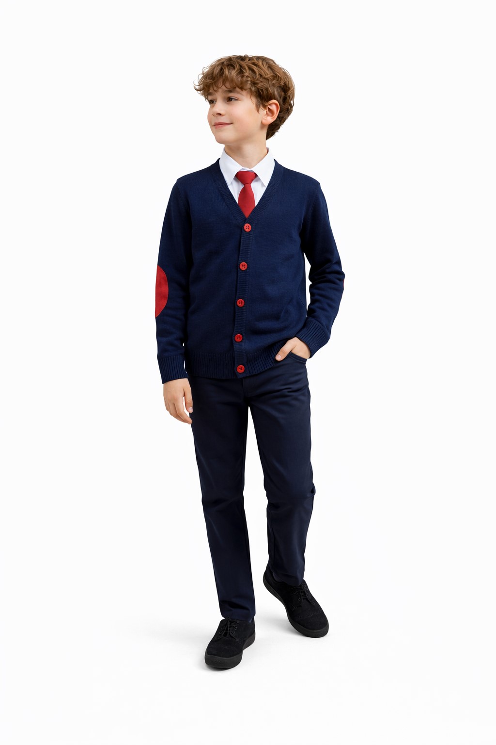 set uniforma cardigan dorel bleumarin cu rosu3