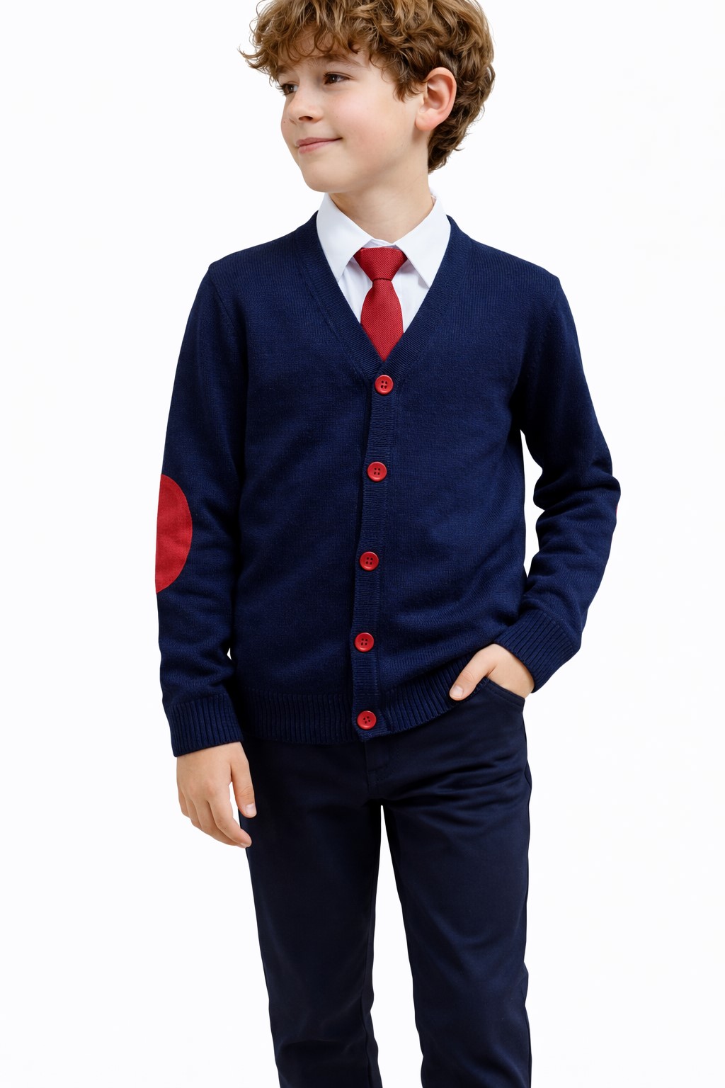 set uniforma cardigan dorel bleumarin cu rosu4