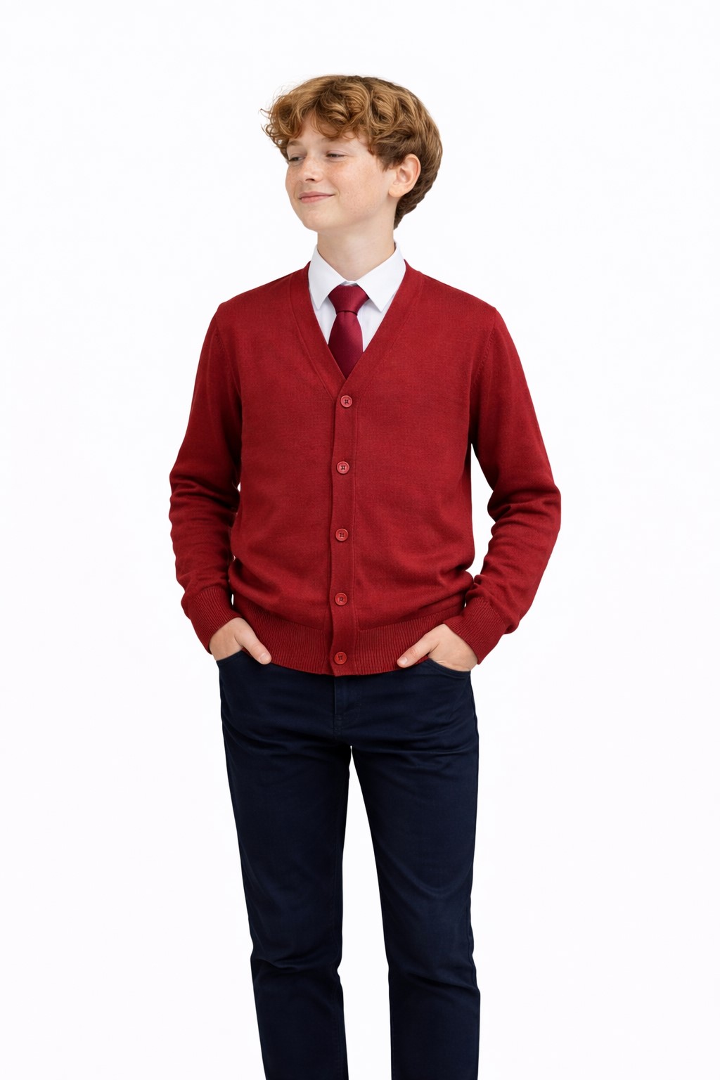 set uniforma cardigan dorel grena