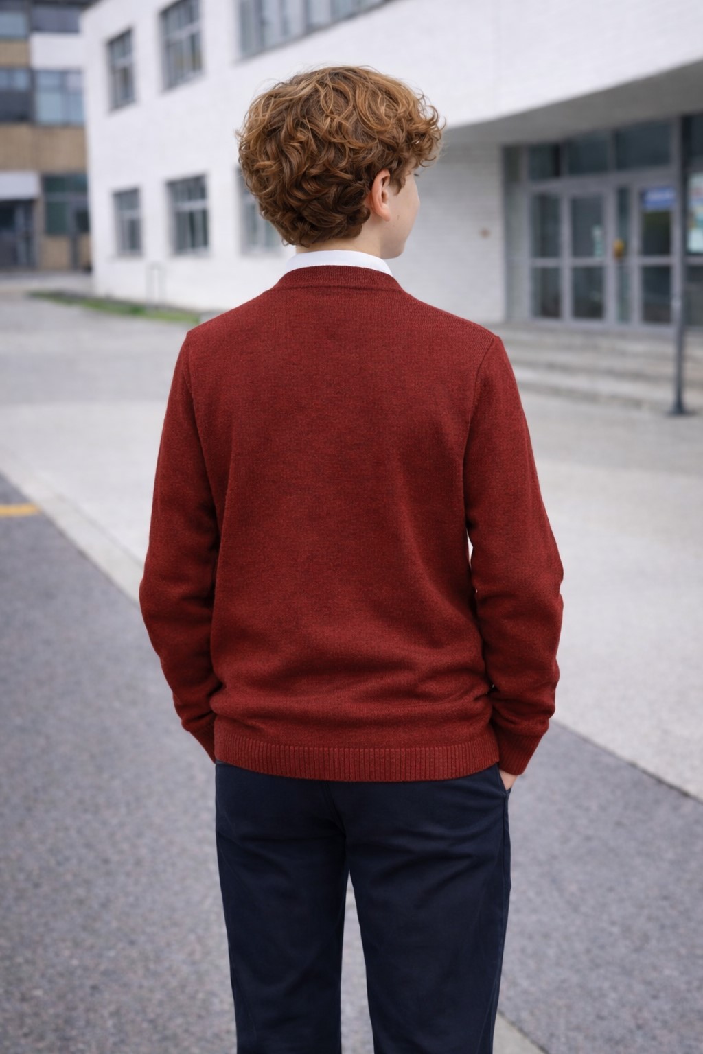 set uniforma cardigan dorel grena4