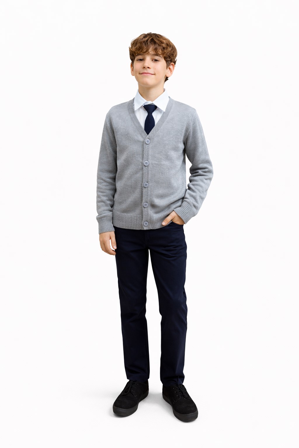 set uniforma cardigan dorel gri