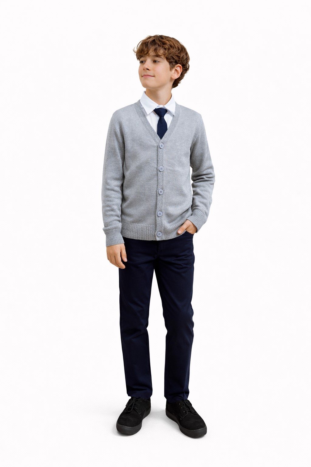 set uniforma cardigan dorel gri2