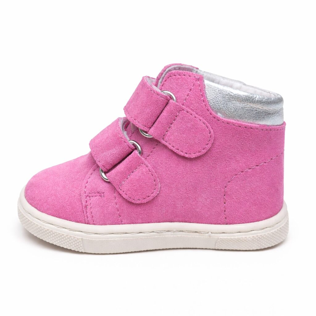 Ghete fete piele naturală cu talonet ANITA fucsia2
