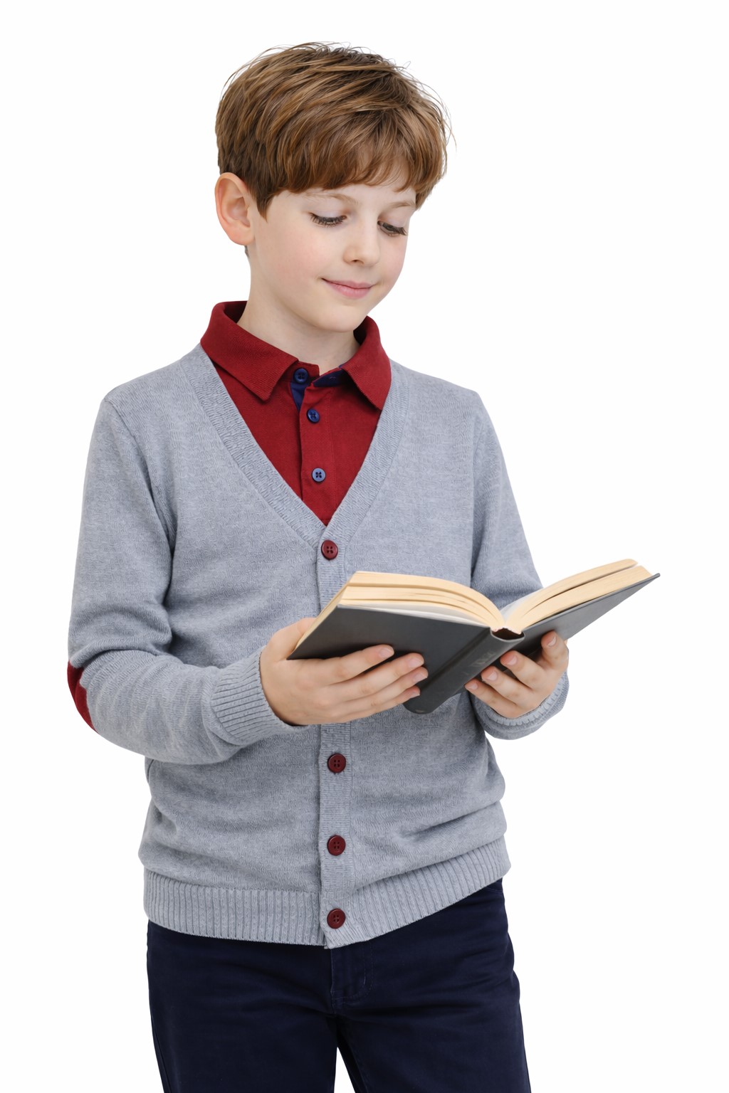 cardigan baieti scoala gri grena Dorel3