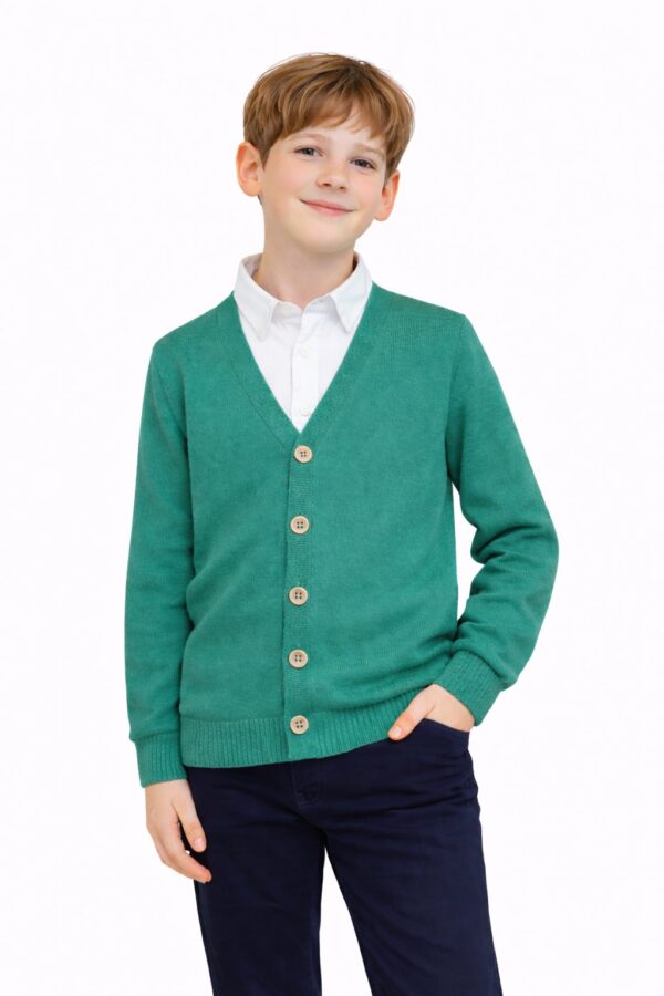 Cardigan scoala baieti verde DOREL 5-16 ani