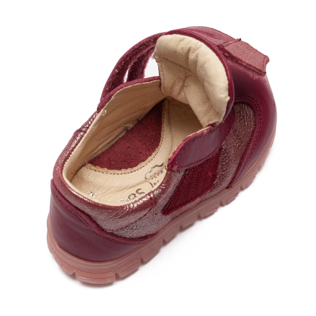 Adidasi fete din piele cu talpa ultra flexibila si talonet TOKYO bordo1