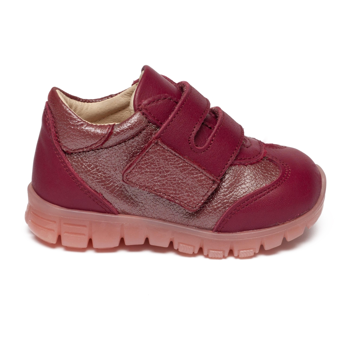Adidasi fete din piele cu talpa ultra flexibila si talonet TOKYO bordo2