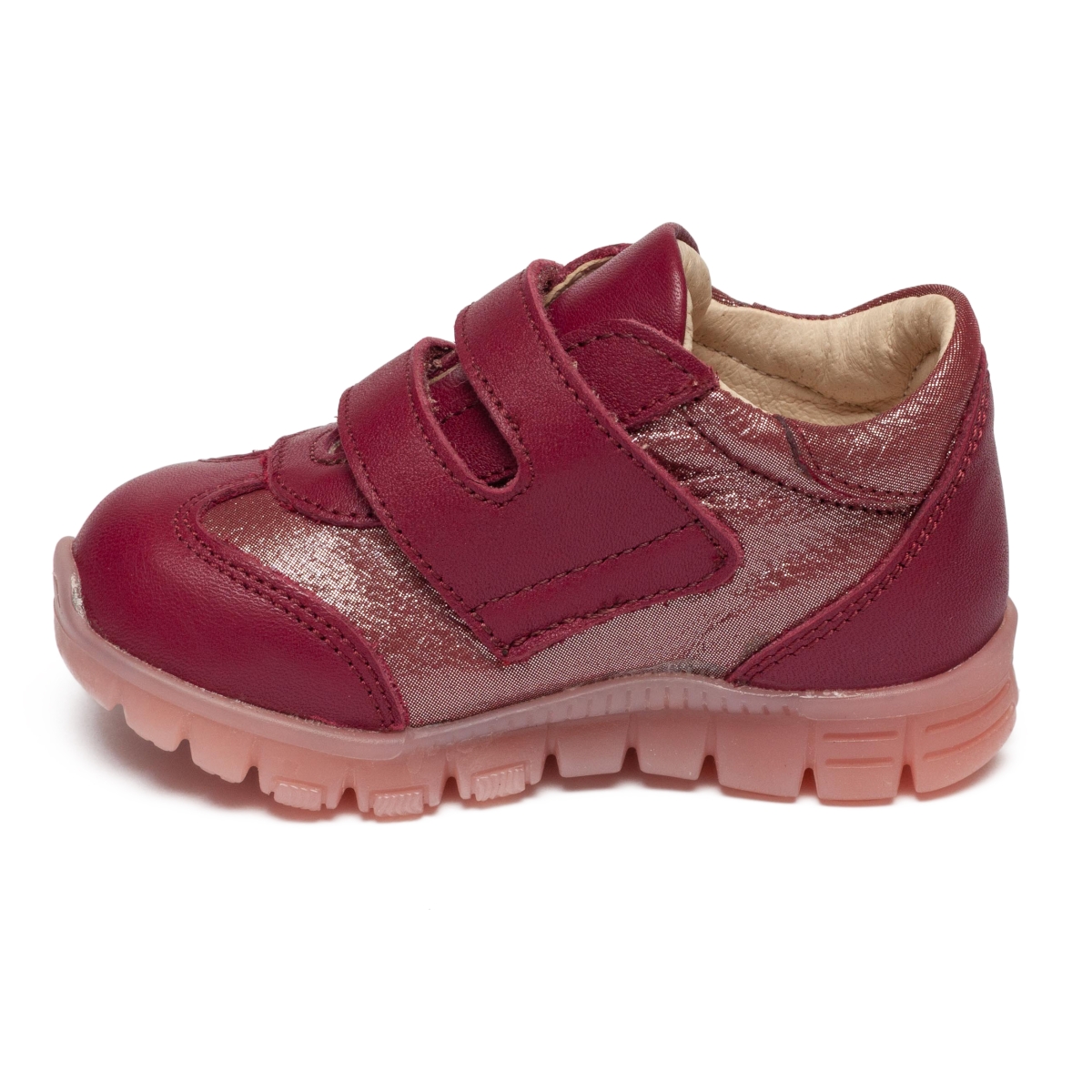 Adidasi fete din piele cu talpa ultra flexibila si talonet TOKYO bordo3