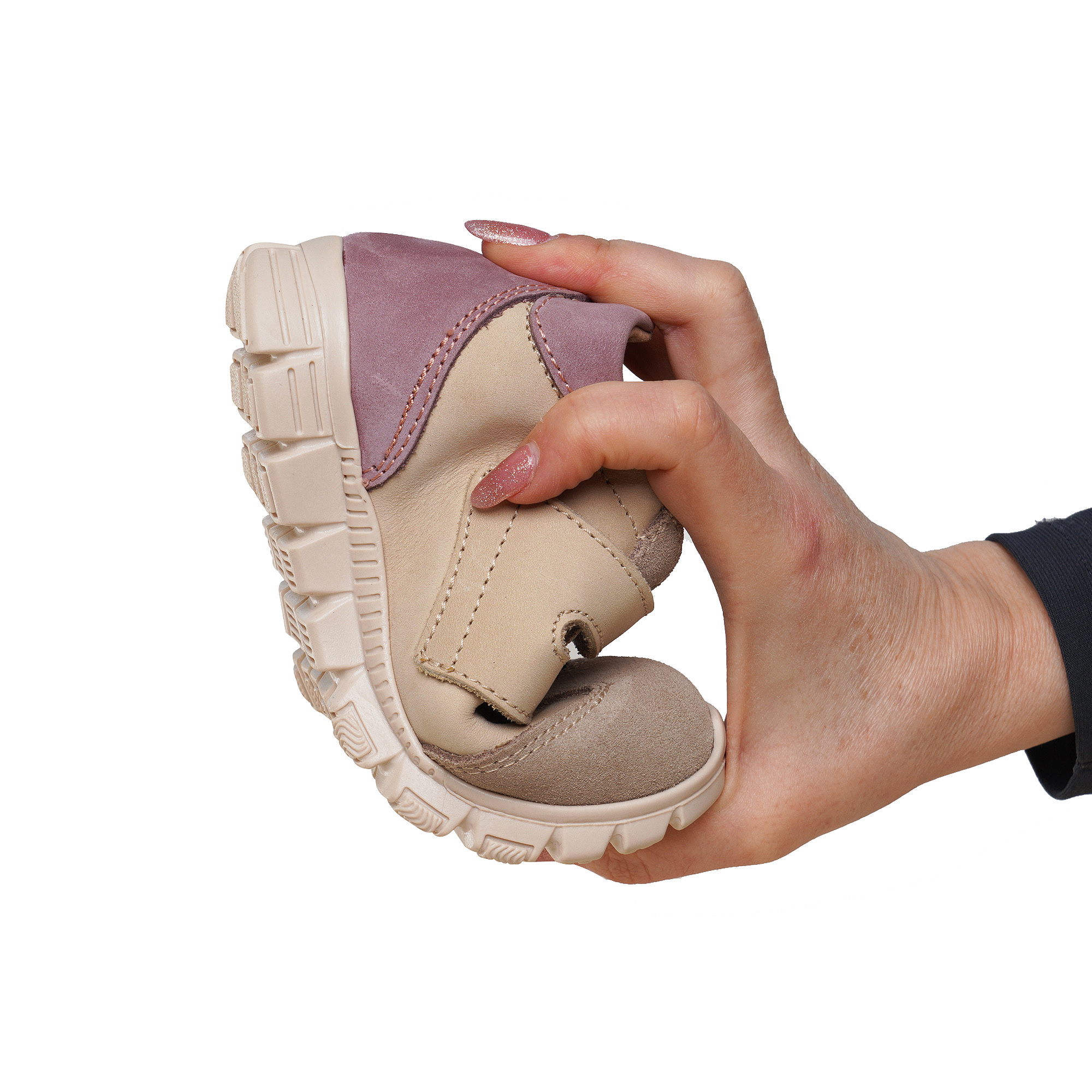 Adidași fete din piele cu talpă ultra flexibilă și talonet TOKYO lila4