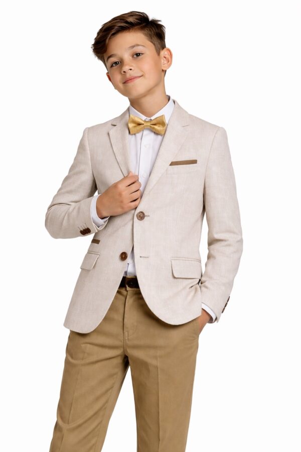 Costum elegant băieți 7-12 ani bej