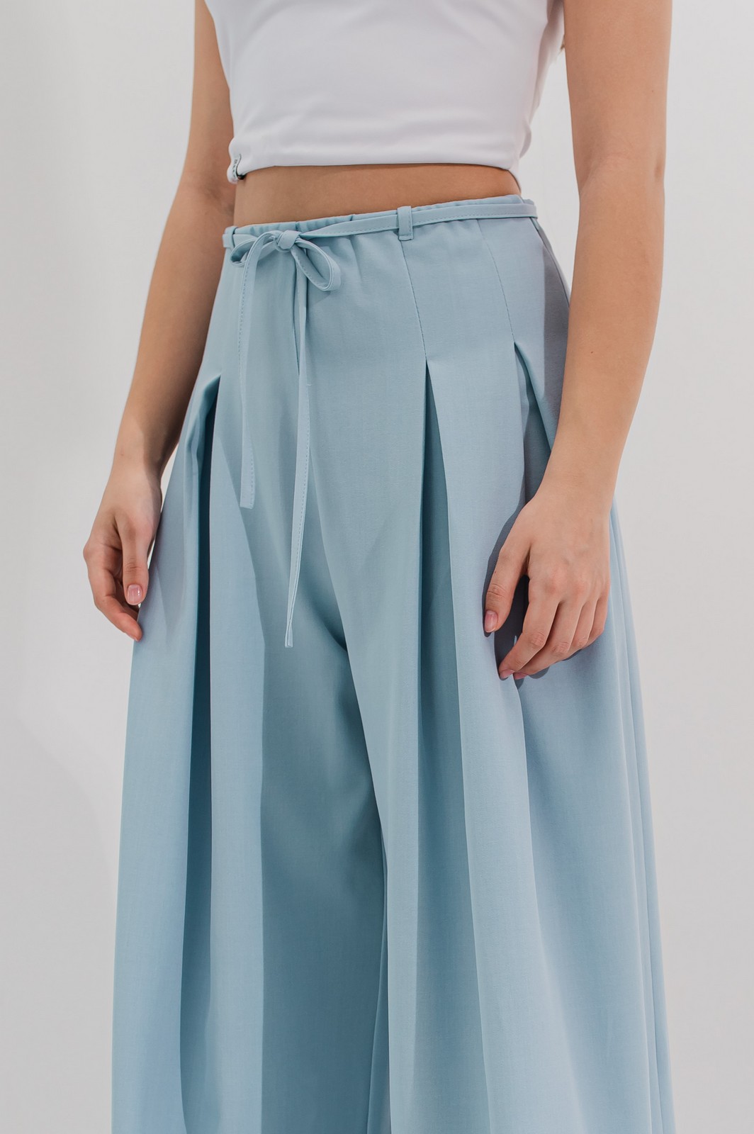 Pantaloni bleu fete largi evazati LESLIE2