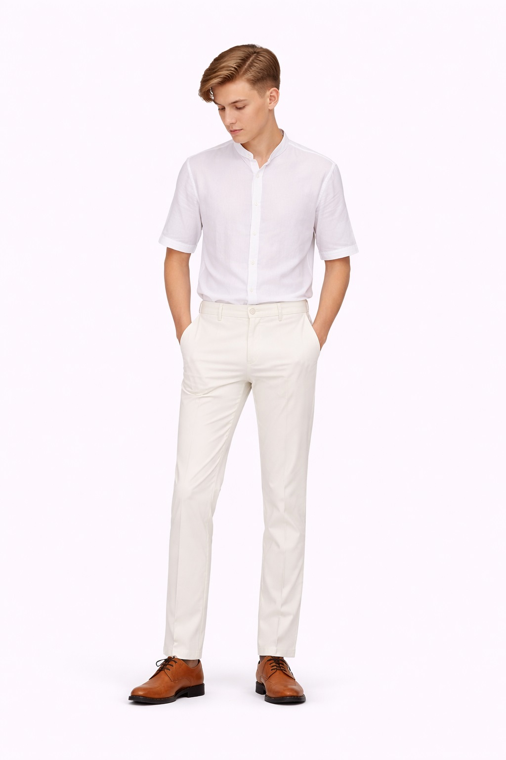 Pantaloni eleganți băieți EXCELLENCE ivory