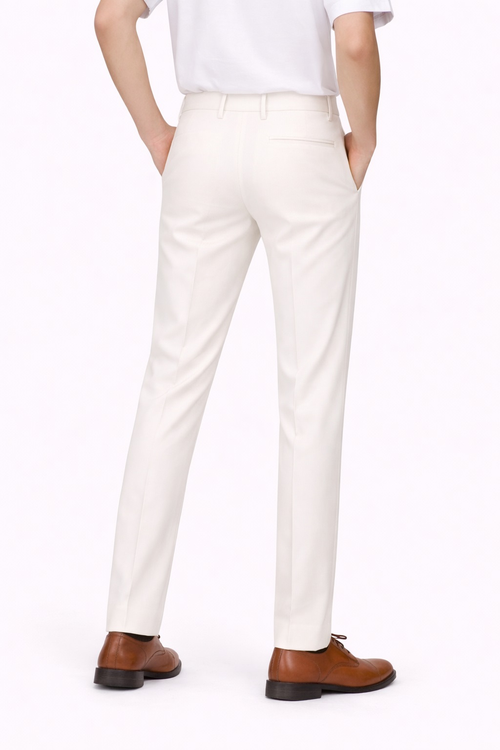 Pantaloni eleganți băieți EXCELLENCE ivory3