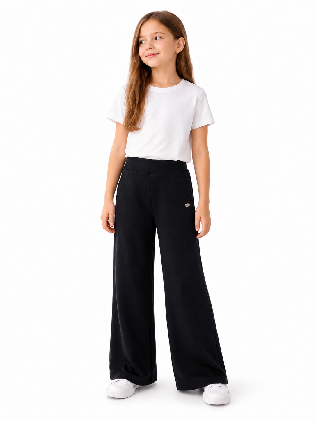 Pantaloni negri fete evazati CORINA