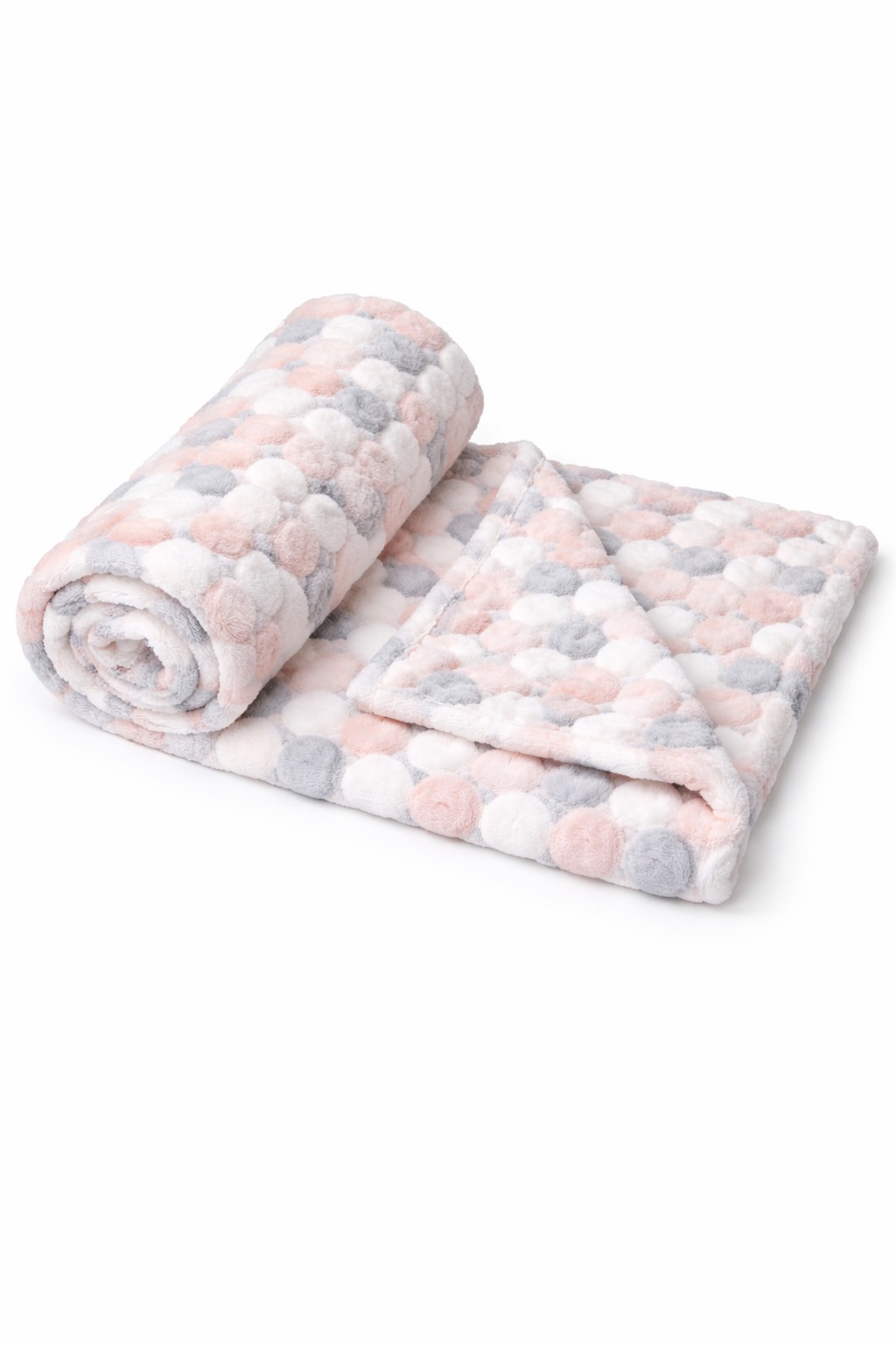 Păturică bebe botez cu buline SOFFI