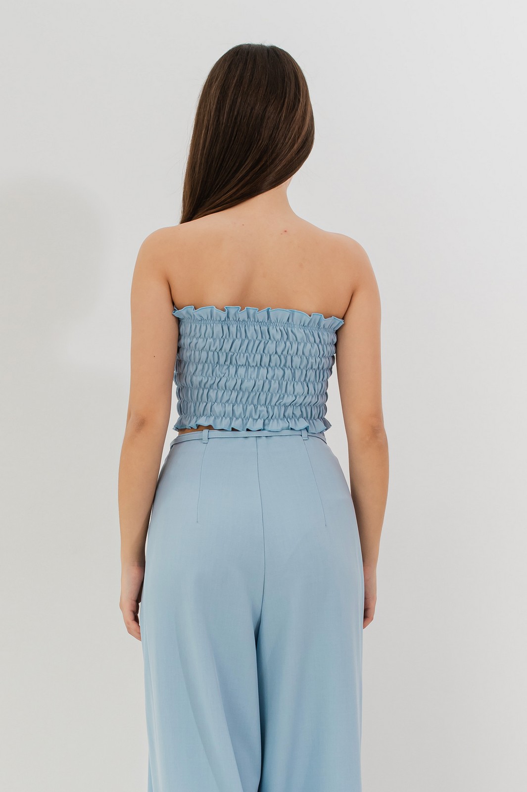 Top bustieră fete fără bretele Peyton blue3