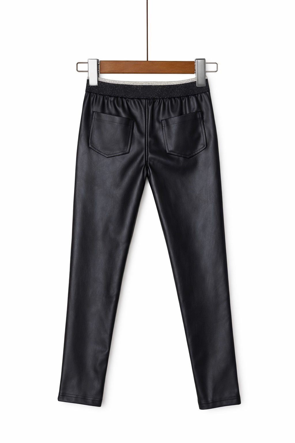 pantalon piele eco fete negri 1