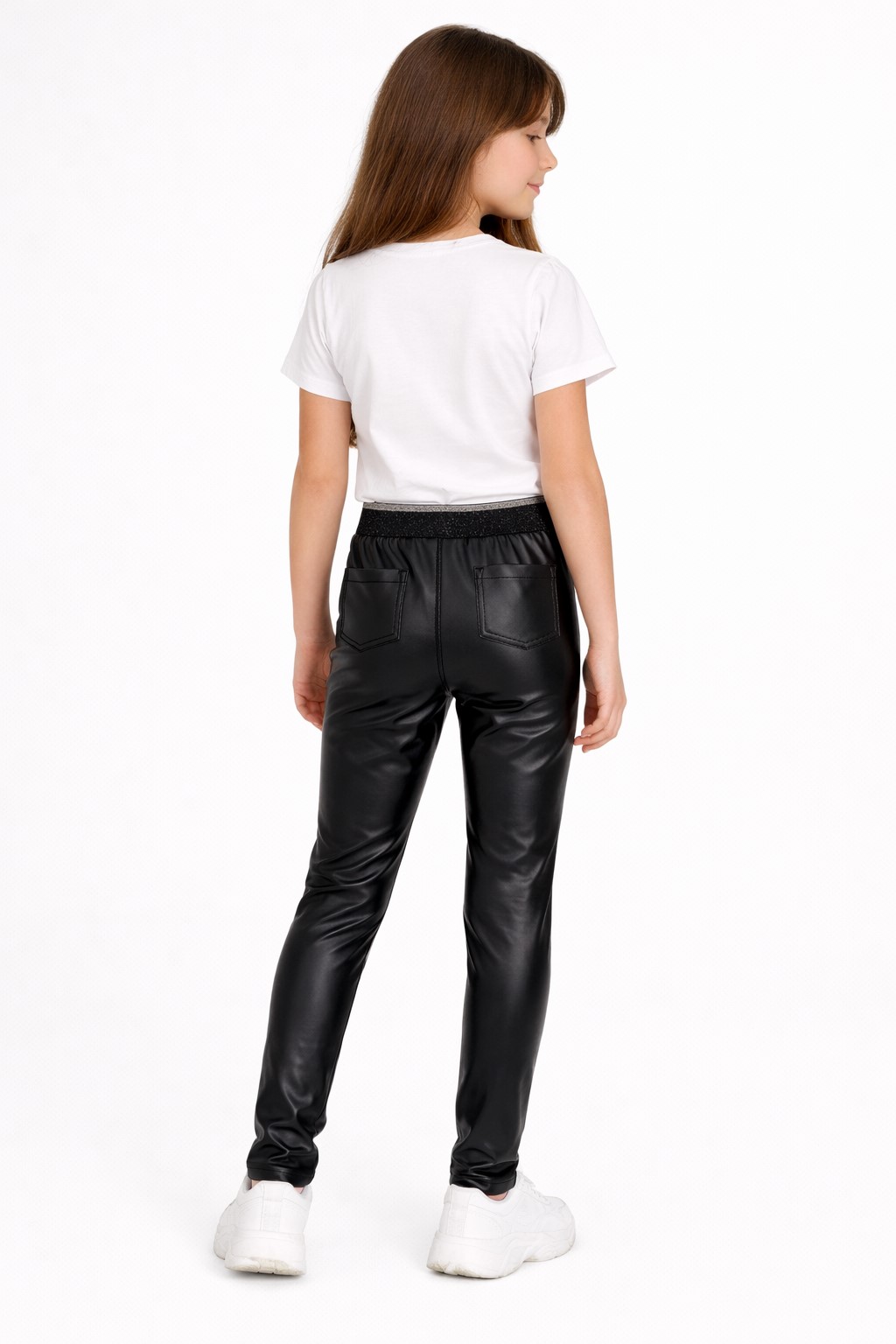 pantalon piele eco fete negri 3