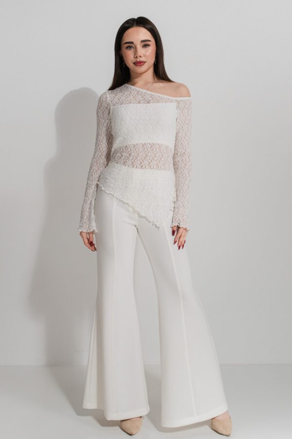 Pantaloni ivory evazati fete KRISTINA 11-14 ani