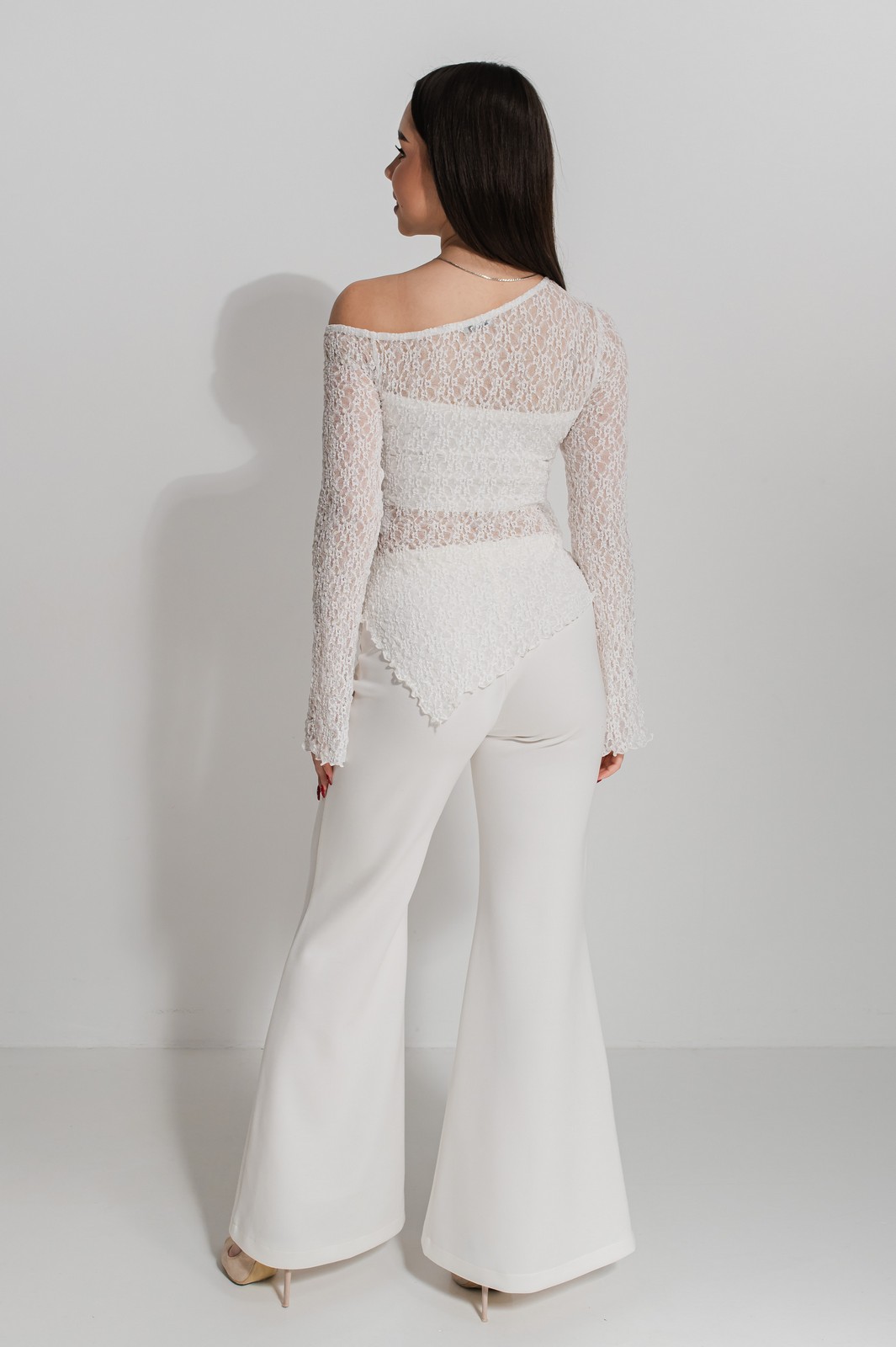 Pantaloni ivory evazati fete KRISTINA 11-14 ani2
