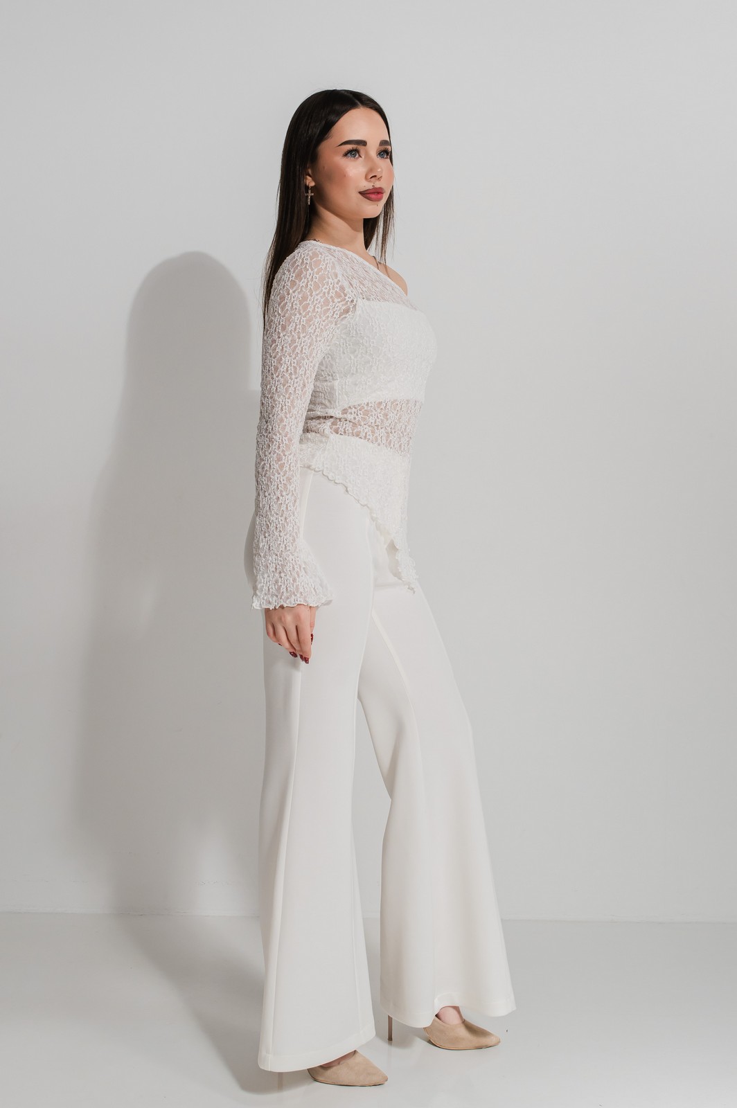 Pantaloni ivory evazati fete KRISTINA 11-14 ani3