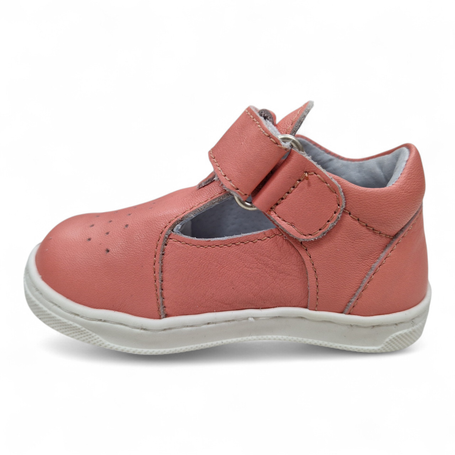 Pantofi fete piele naturală PABLO roz corai2