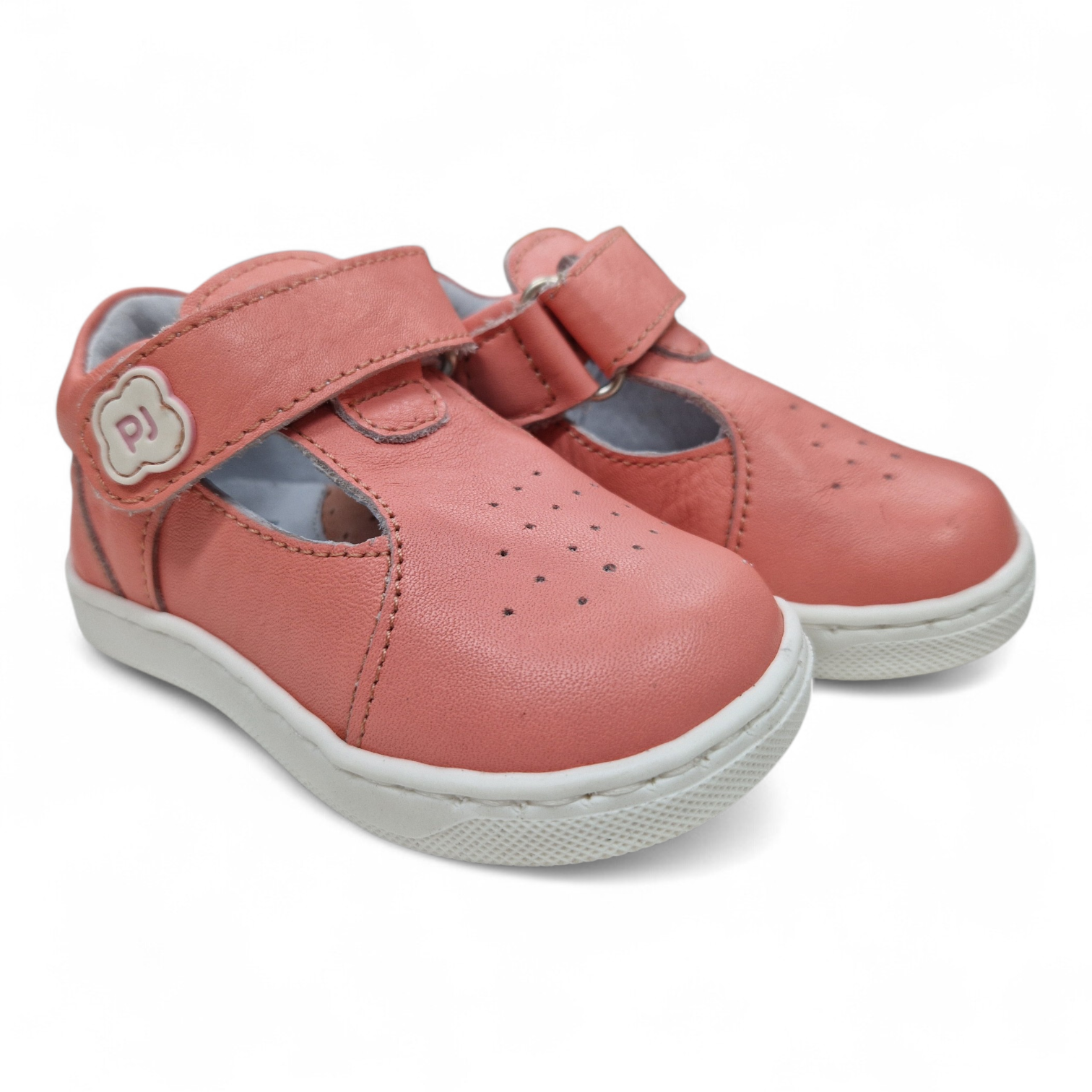 Pantofi fete piele naturală PABLO roz corai4
