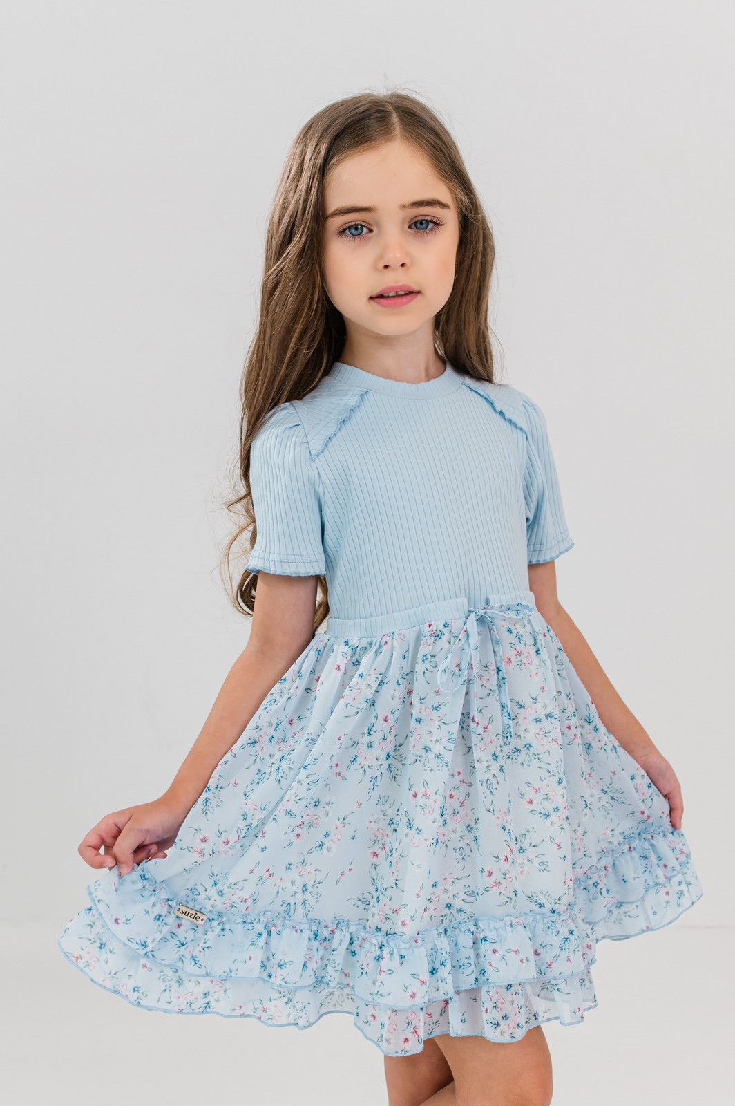 rochita cu tulle fete Sabina blue (1)