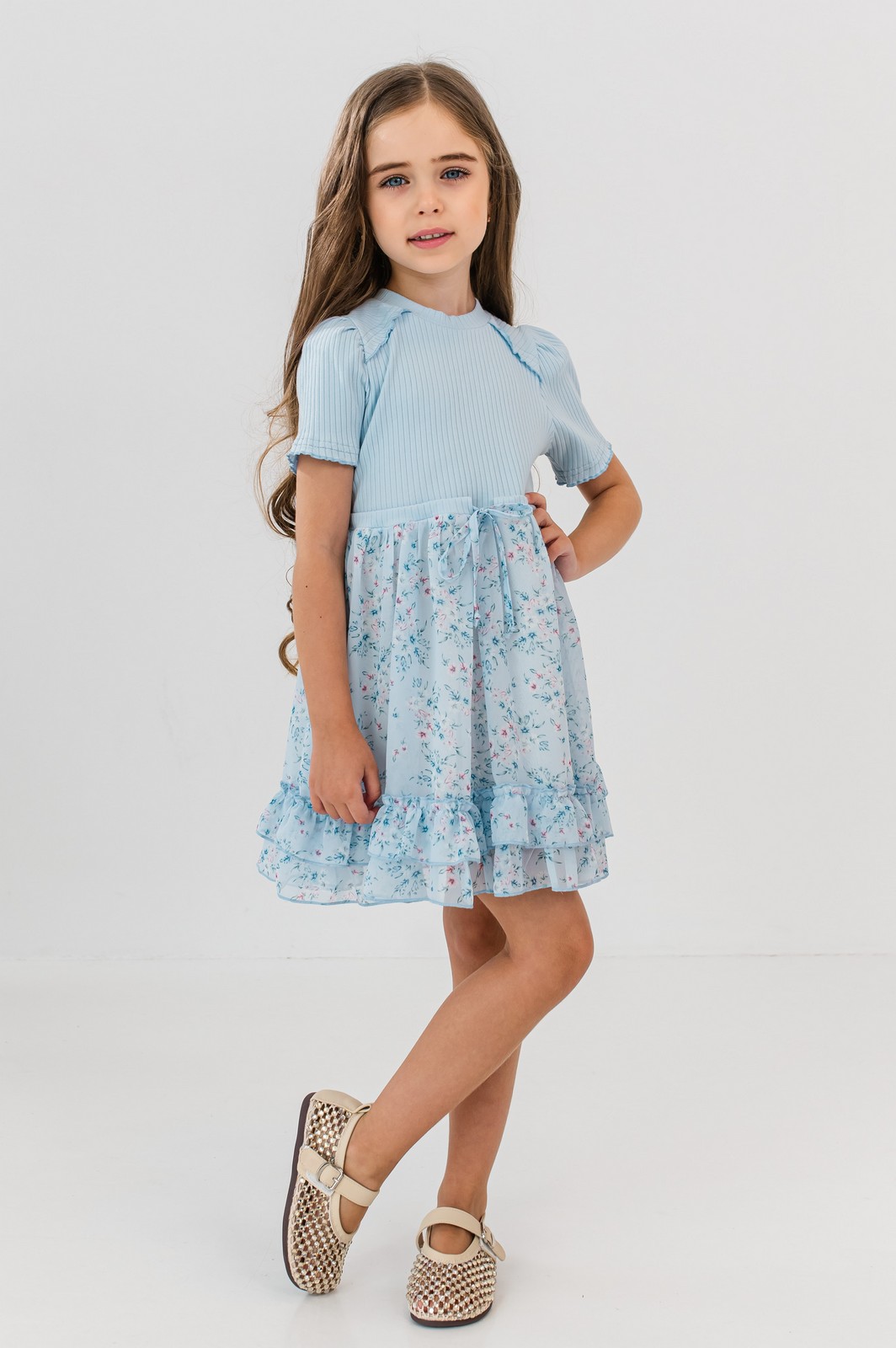 rochita cu tulle fete Sabina blue (3)