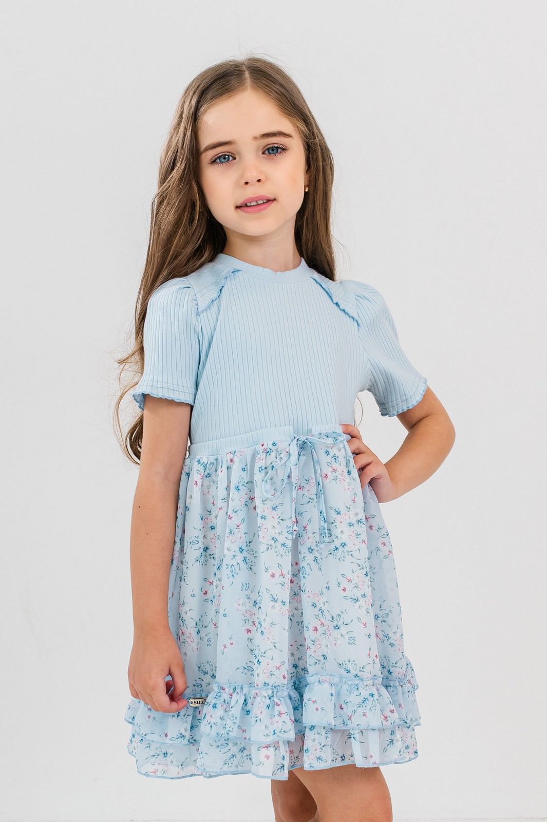 rochita cu tulle fete Sabina blue (4)