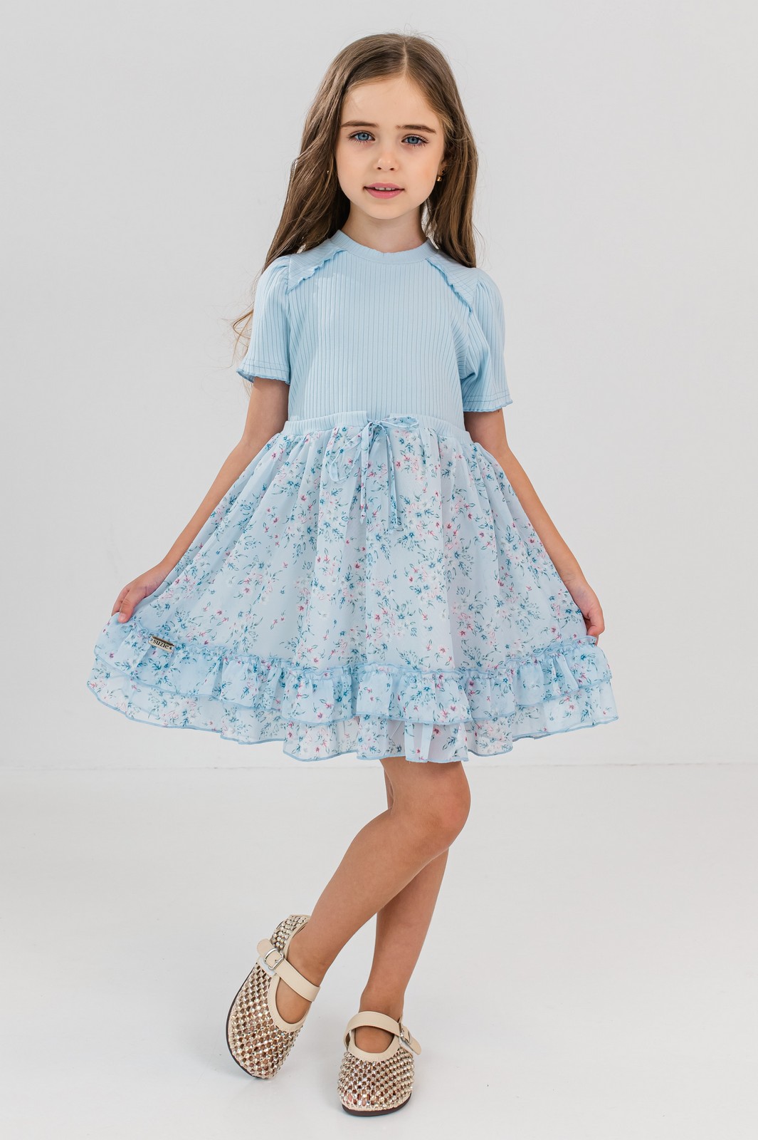 rochita cu tulle fete Sabina blue (5)