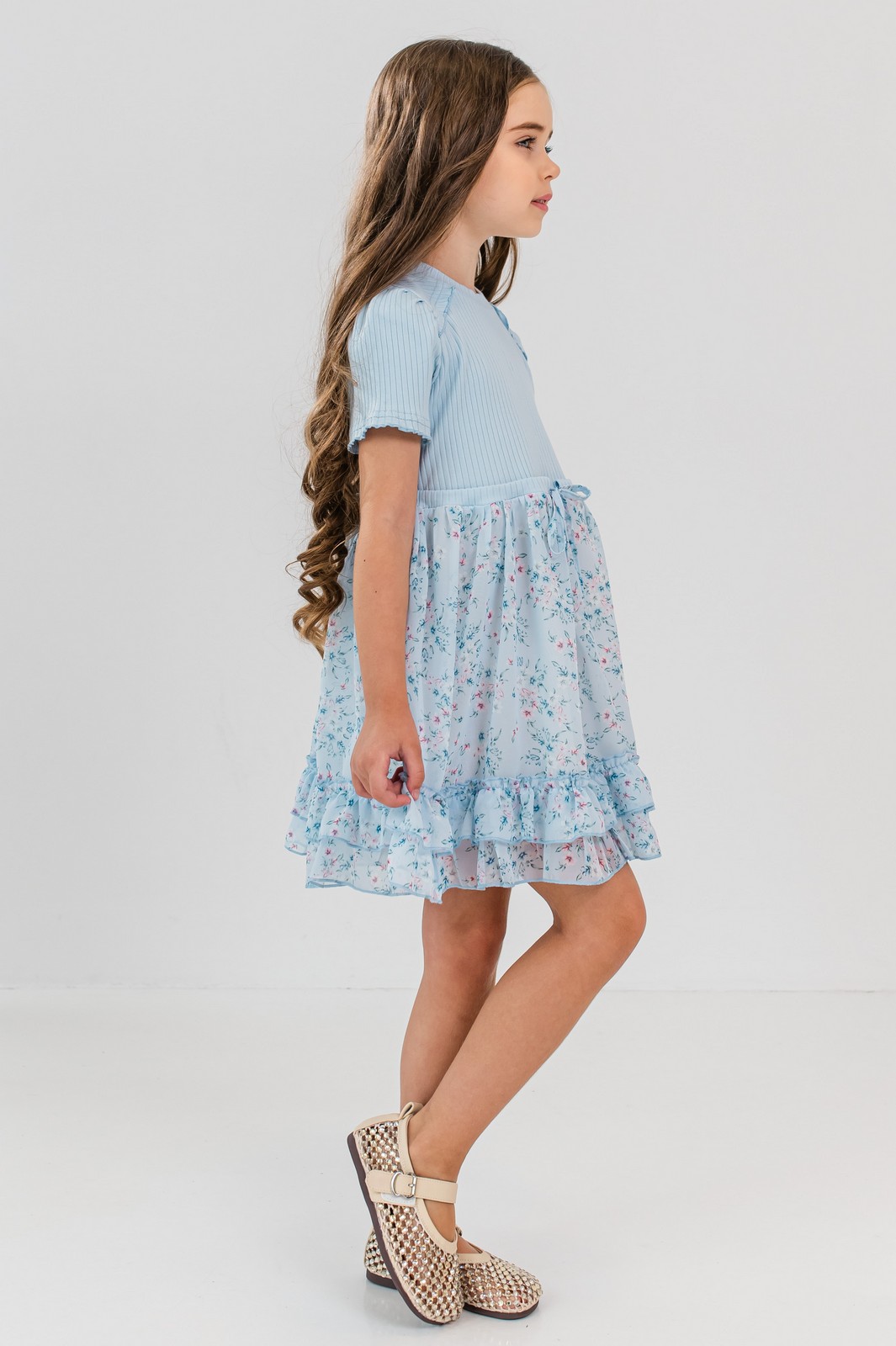 rochita cu tulle fete Sabina blue (6)