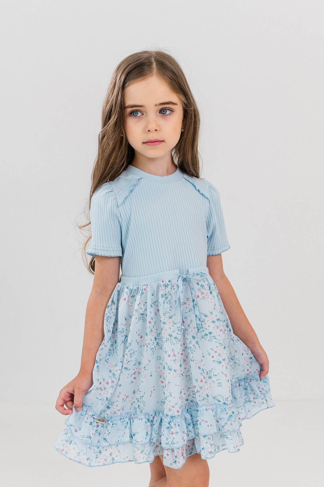 rochita cu tulle fete Sabina blue (8)