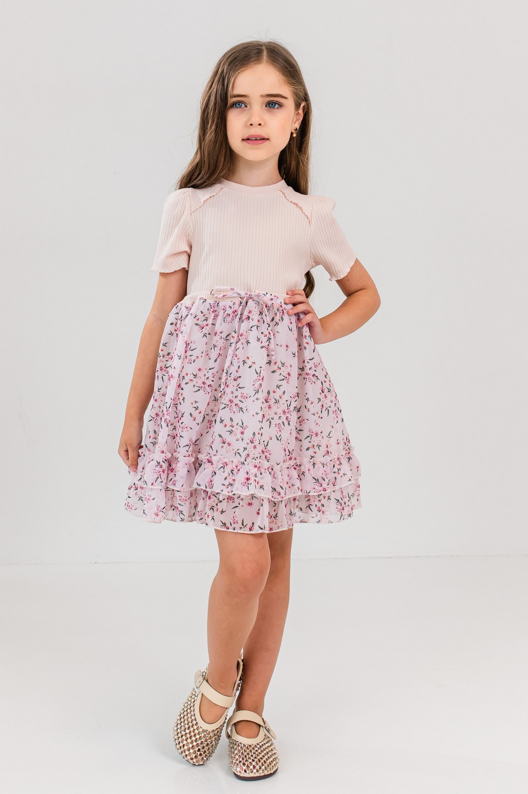 rochita tulle fete Sabina roz (4)