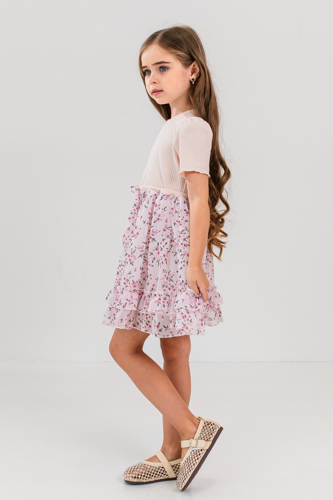 rochita tulle fete Sabina roz (5)