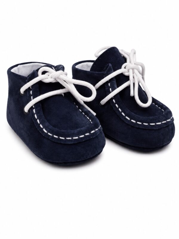 Pantofi botez baieti bleumarin