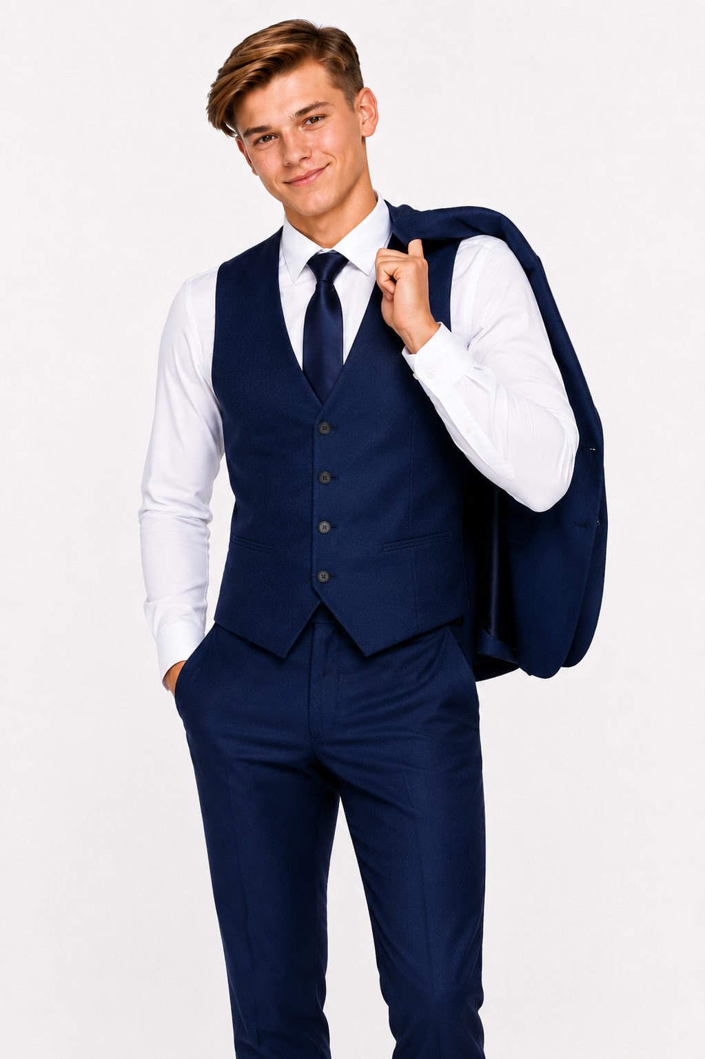costum baieti elegant bleumarin MARCUS6