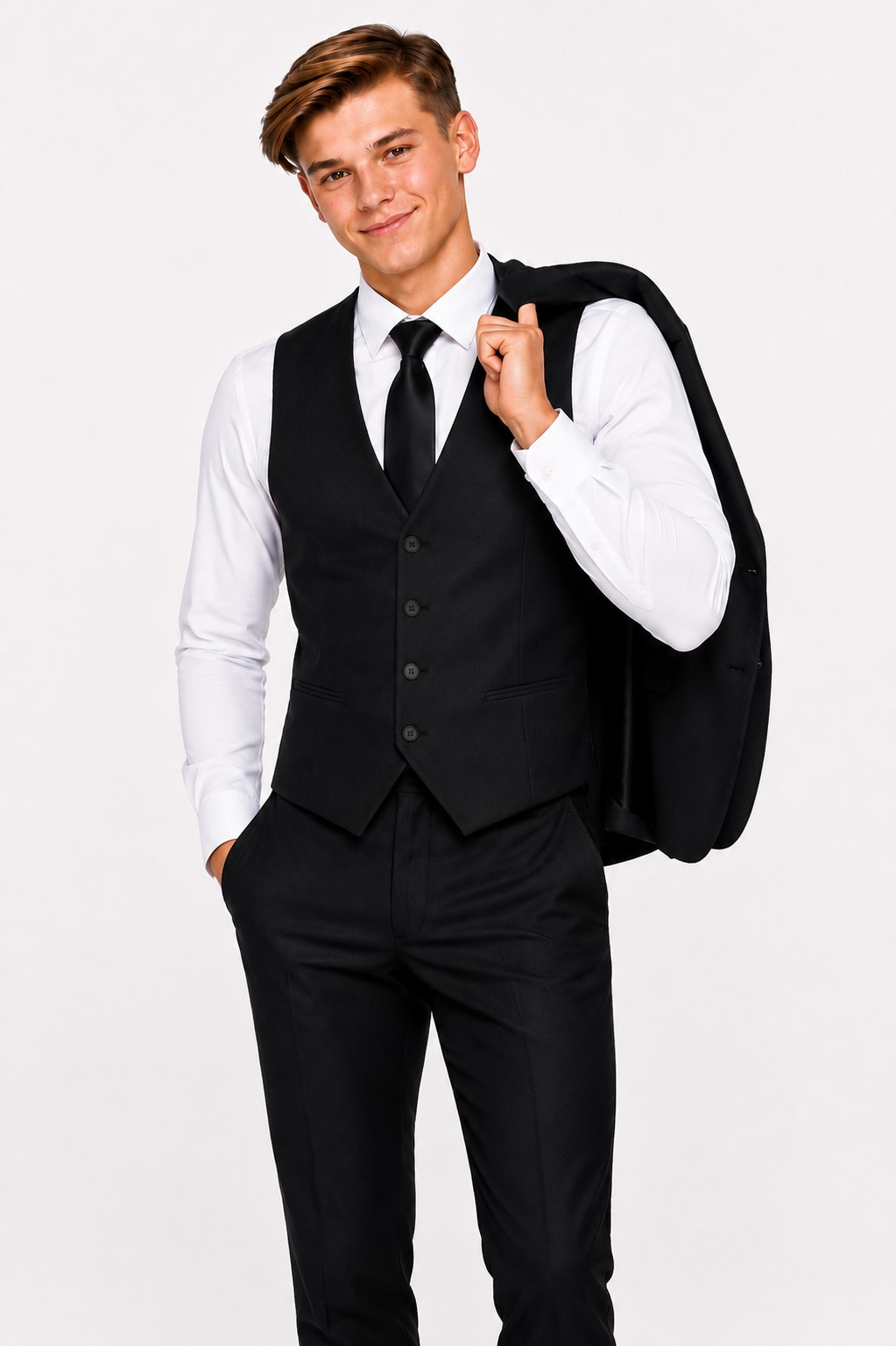 costum baieti elegant negru MARCUS