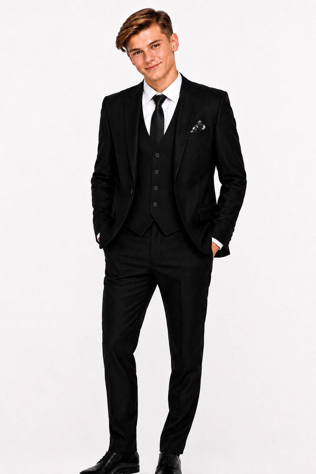 costum baieti elegant negru MARCUS5