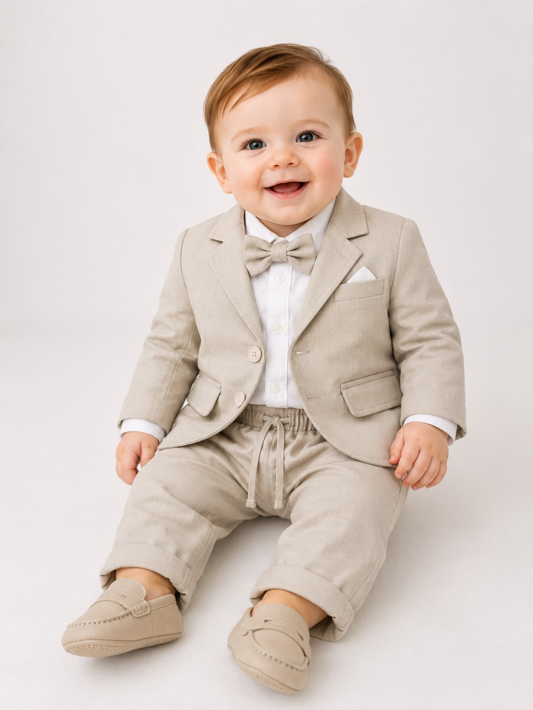costum botez baieti CAROL bej