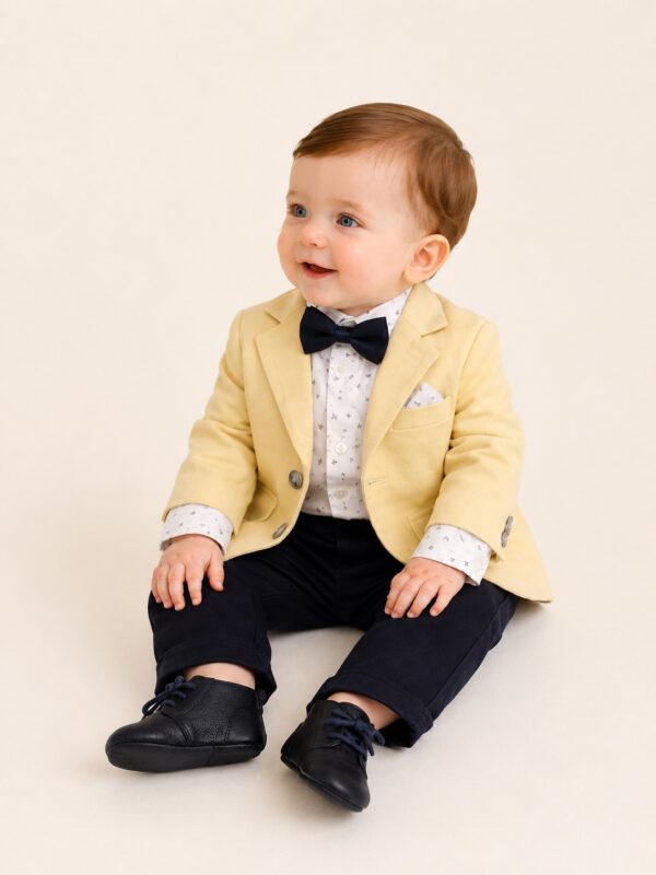 Costum botez baiat TUDOR galben