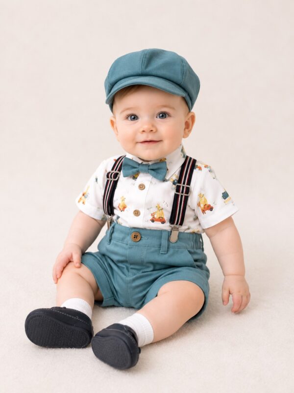 Costum botez baieti DARIUS gri