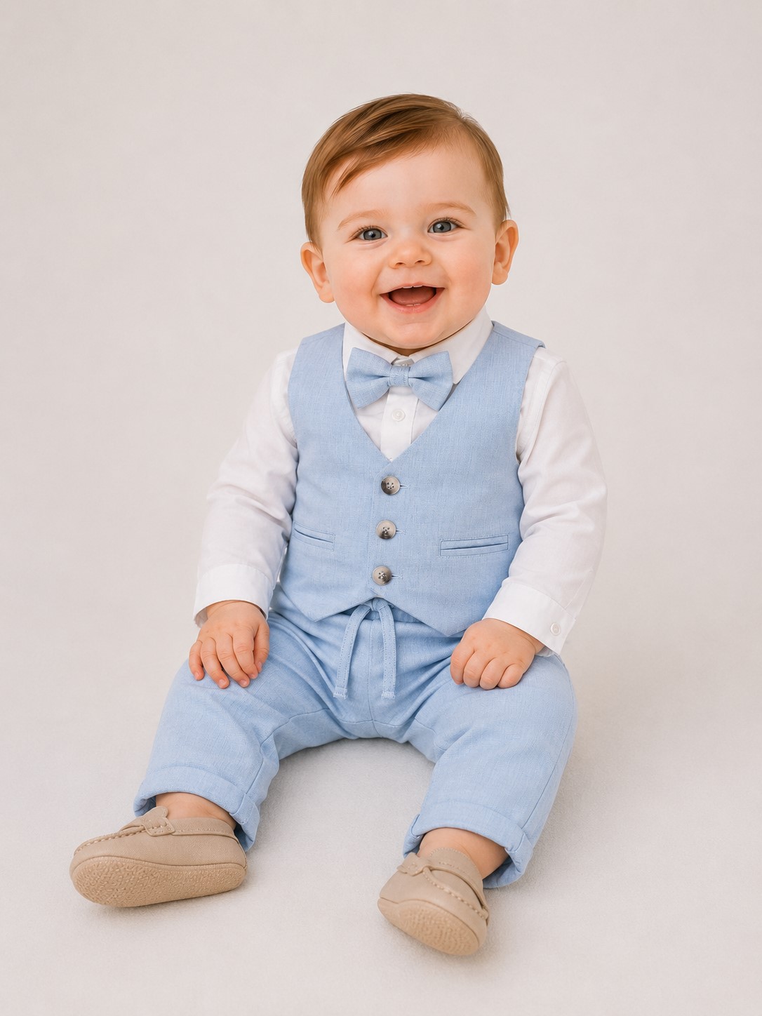 costum botez baieti MARCO albastru