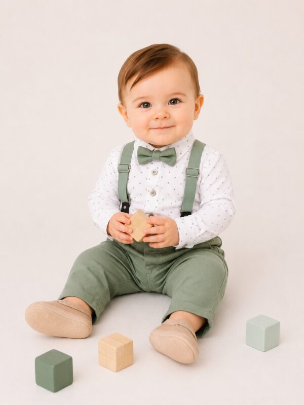 Costum botez baieti MARIO verde