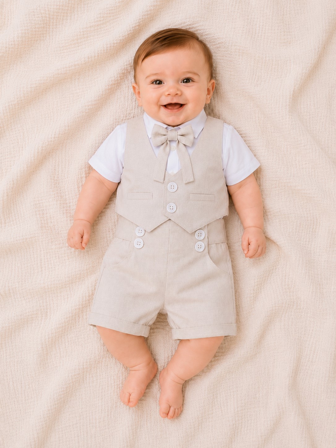 costum botez baieti SUMMER bej0