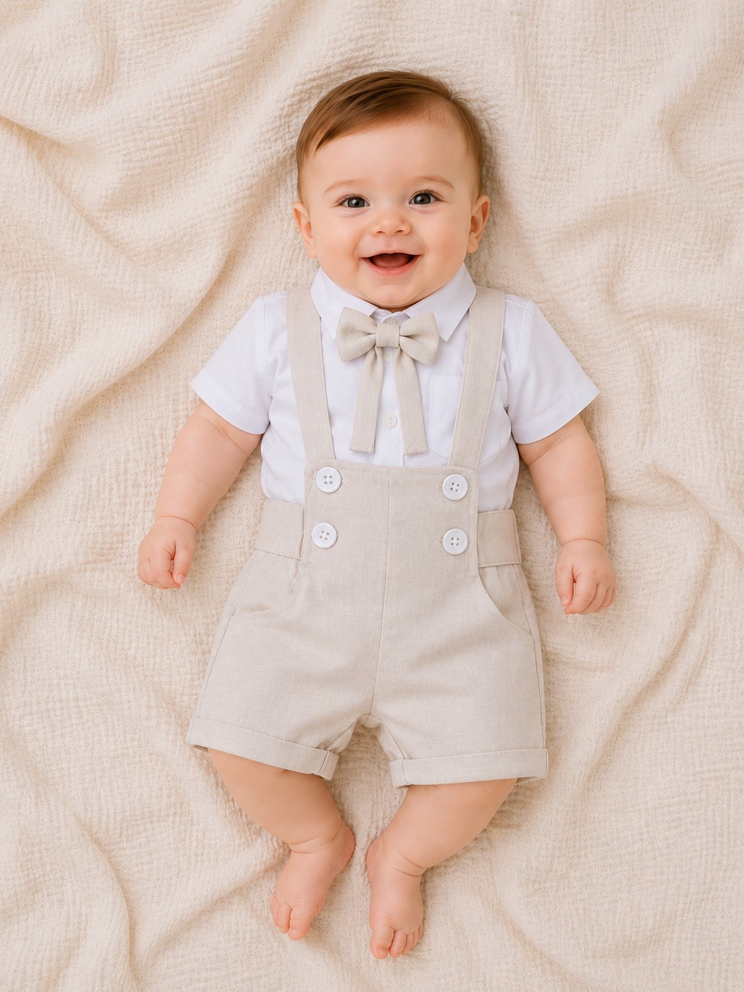 costum botez baieti SUMMER bej1