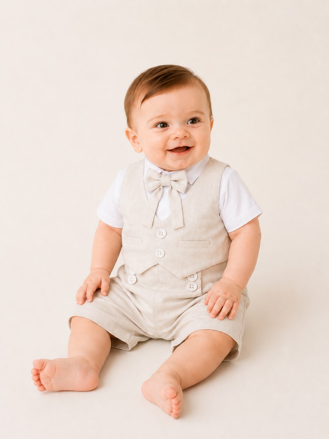 costum botez baieti SUMMER bej4