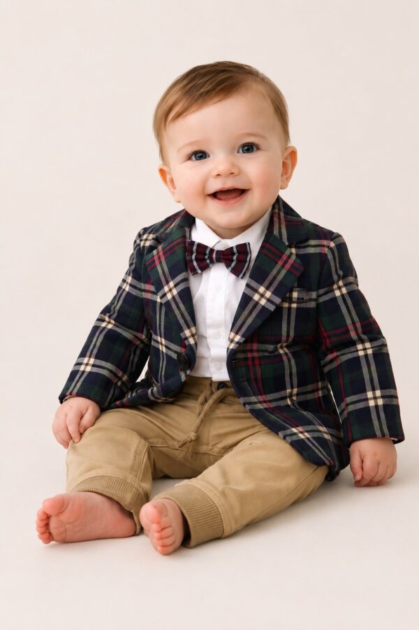 Costum botez baieti ROBERT verde bej caro